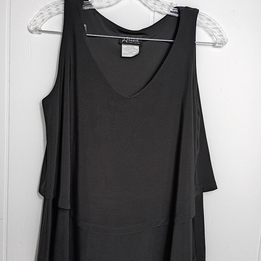 Artex Fashions Black Layer Tank Top Slinky Wrinkle Free Easy Wear Women M Canada